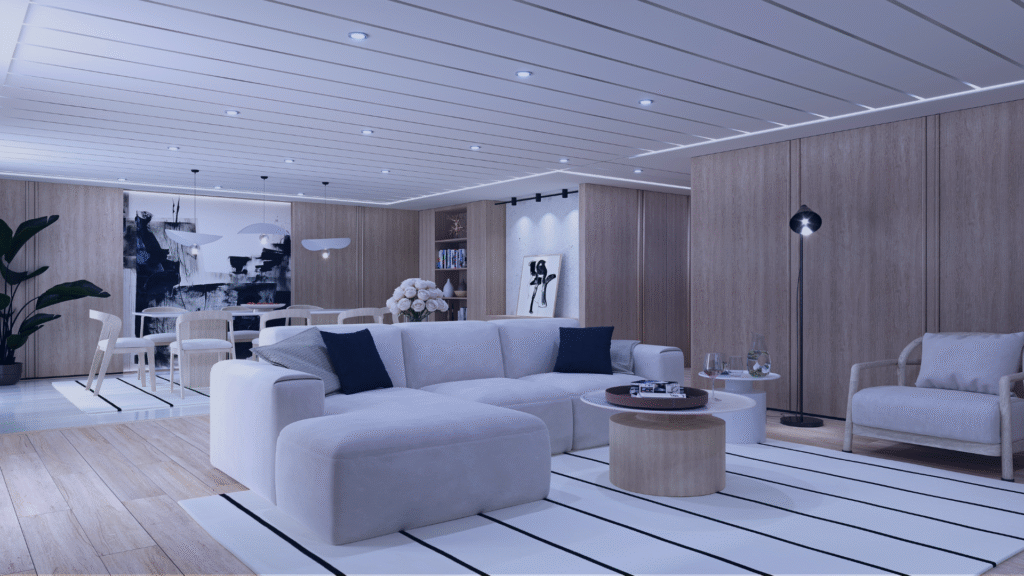 Modern cruise ship interior design by CITA